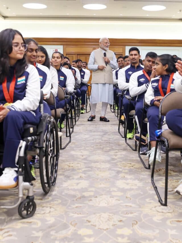 PM interacting with the Indian Contingent of the Paris Paralympic