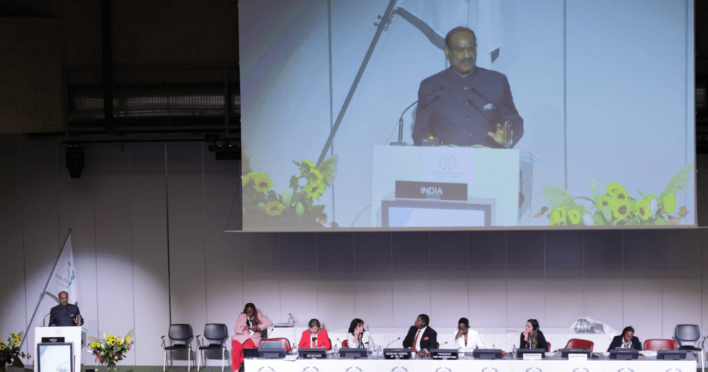 IPU: शांतिपूर्ण और सुरक्षित भविष्य के लिए प्रौद्योगिकी और नवाचार का उपयोग करें- Om Birla 2 Untitled design31 Copy