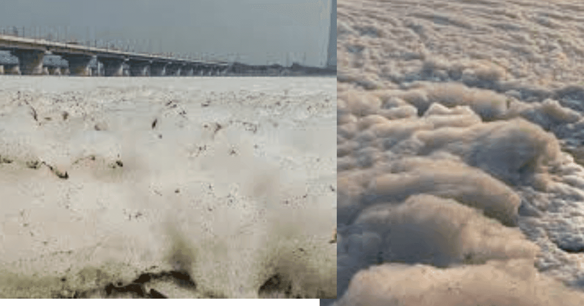 Yamuna : दिल्ली में यमुना नदी पर फैली सफेद झाग की चादर