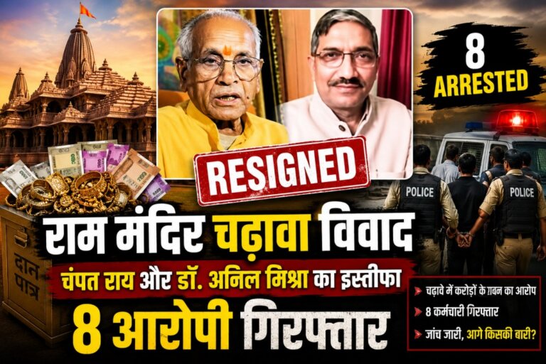 Ram Mandir : चंपत राय और अनिल मिश्रा का इस्तीफा, 8 आरोपी गिरफ्तार