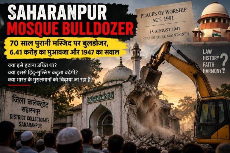 Saharanpur Mosque Bulldozer: 70 साल पुरानी मस्जिद पर बुलडोजर